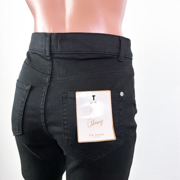 Ted Baker London Alesias Women's Mid Rise Skinny Denim Jeans Black Size 26 NWT - Picture 7 of 12